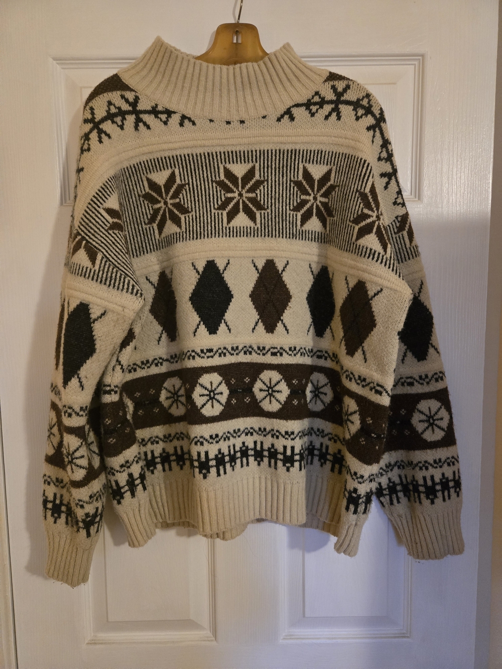 Cream Fair Isle Wool-Blend Sweater